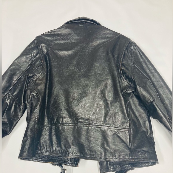 Large-Men’s Lone distressed leather motorcycle jacket - Picture 2 of 10